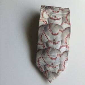 Roberto Cellini Mens Wide Neck Tie Baseball Print Polyester 57" x 4"